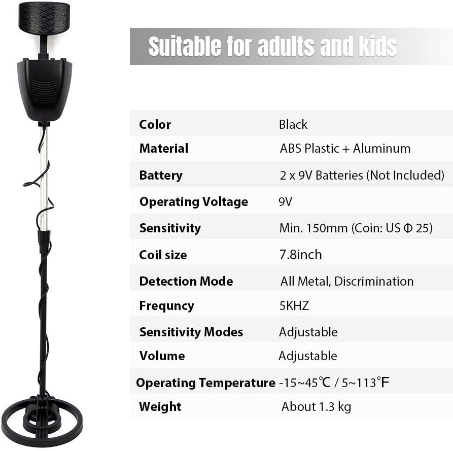 DeeAWai Metal Detectors for Kids Adults - Beginner Waterproof Metal Detector with 20cm Coil