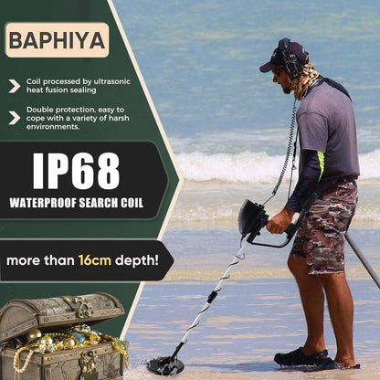 BAPHIYA Metal Detector for Adults Professional, All Metal/DLSC High Sensitivity Lightweight Waterproof Adjustable Gold Detector for Beach Backyard Search for Treasure, 2 9V Battery Not Included